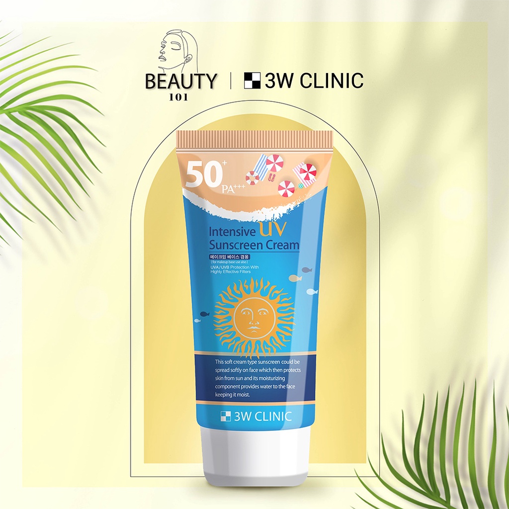 3w Clinic Intensive Uv Sunblock Cream 70ml Spf50+ Pa +++ 70ml 