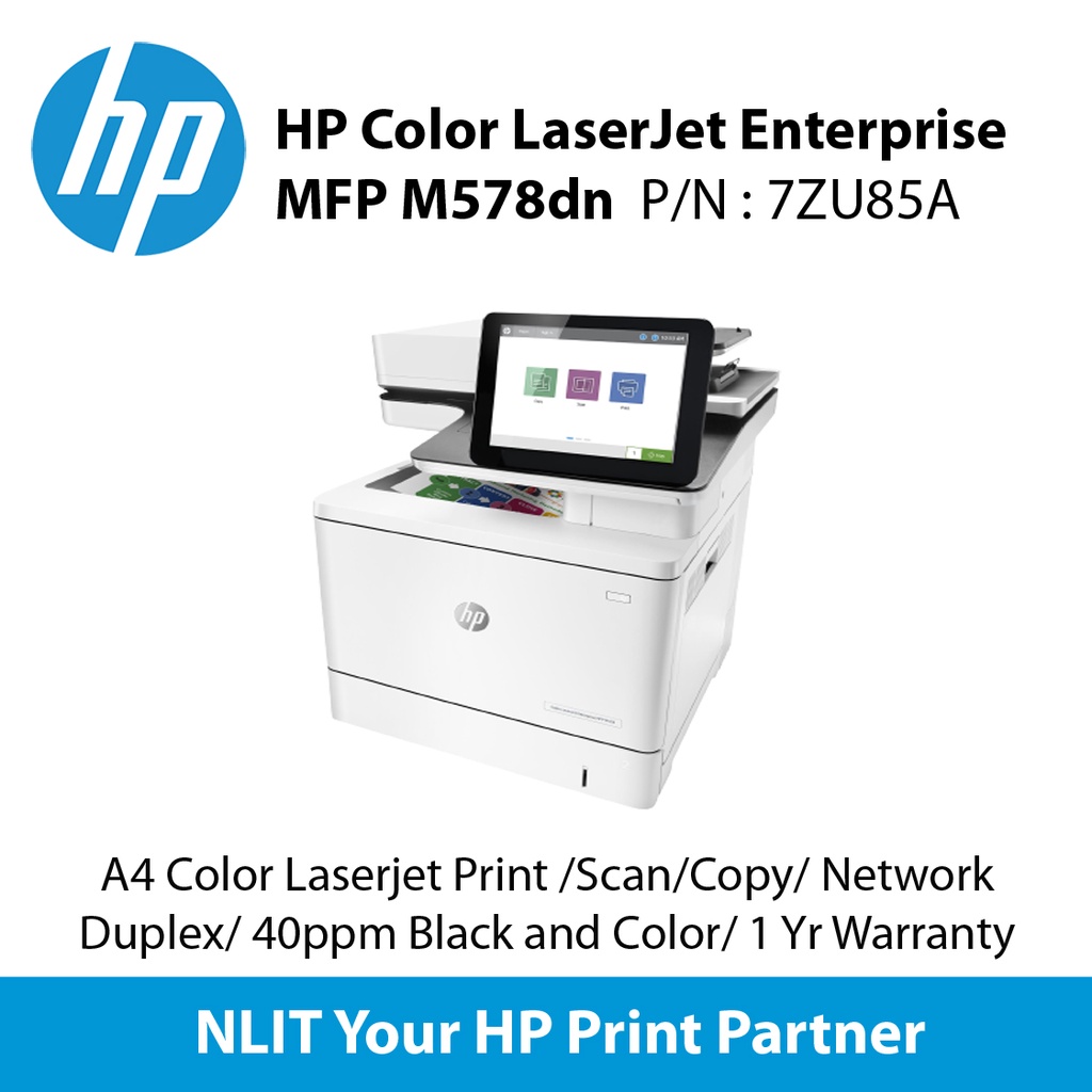 HP Color LaserJet Enterprise MFP M578dn Printer, Print, Scan, Copy, A4