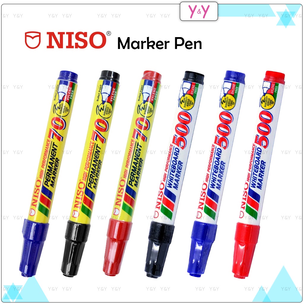 Niso Permanent Marker Pen / Whiteboard Marker / School Marker / Drawing