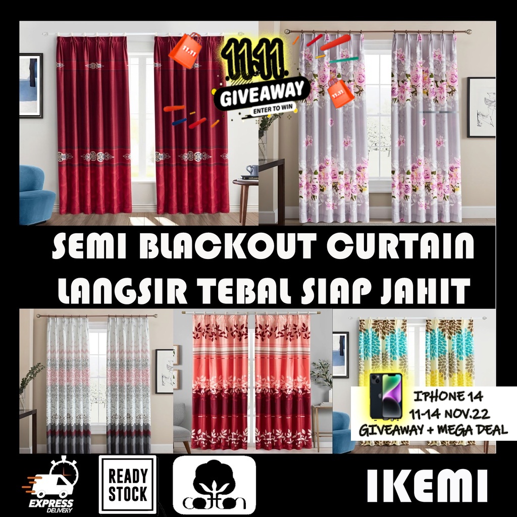 #3 IKEMI LANGSIR PINTU TINGKAP / CURTAIN WINDOW / KAIN TINGKAP / DAPUR ...