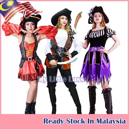 Adult Woman Lady Pirate Costumes Halloween Party Carnival Masquerade