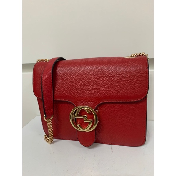 Preloved GUCCI Interlocking Gold Hardware Sling Bag | Shopee Malaysia