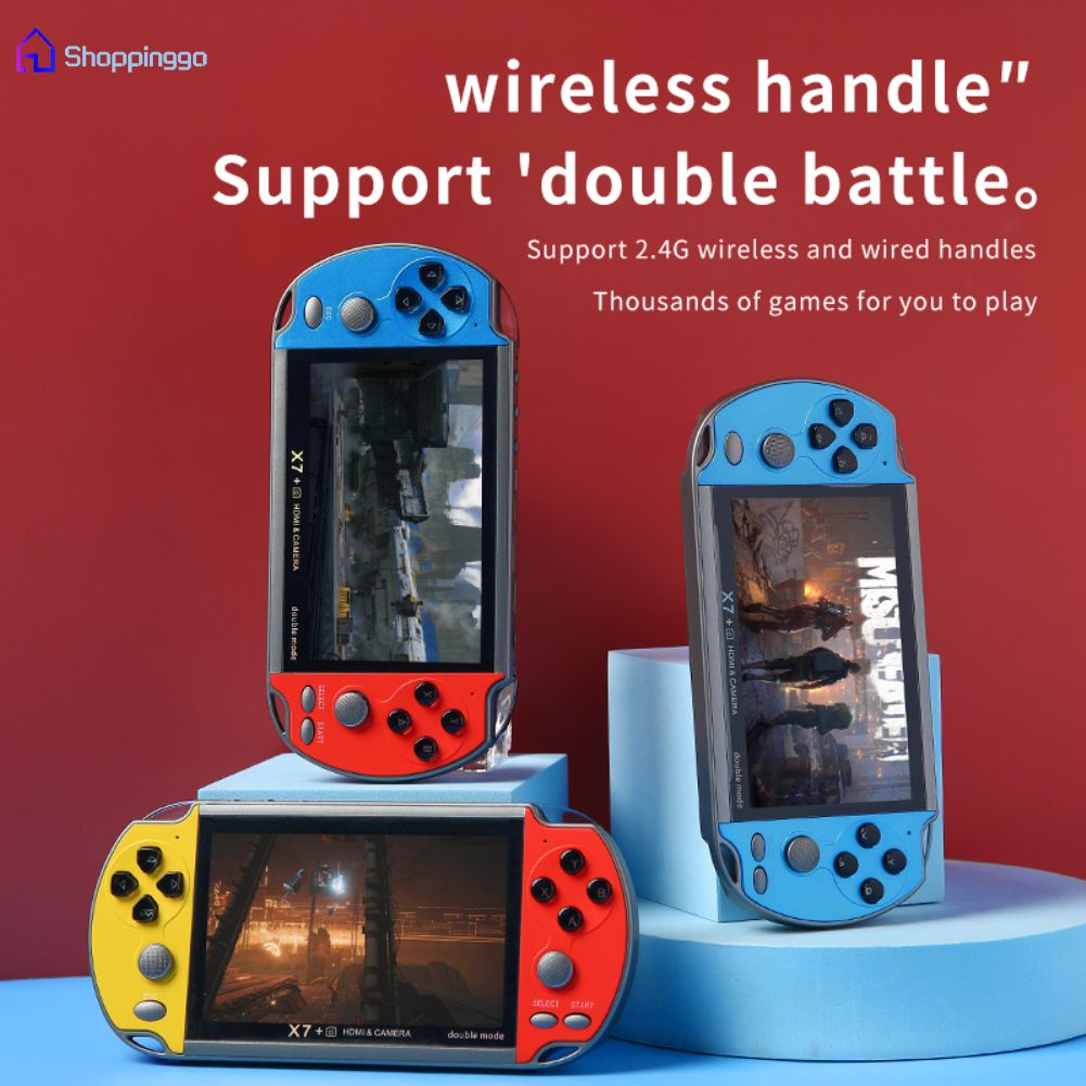 New X7 Double Version Handheld Game Console With Camera 4.3 Inch Built