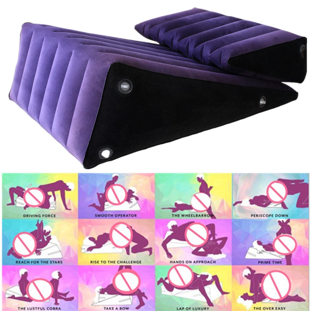 Toughage Triangle Wedge Sex Cube Sofa Set Inflatable Pillow Chair Bed