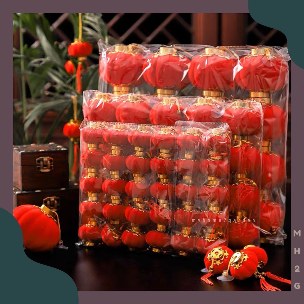 [CNY DECOR] Chinese New Year Traditional Hanging Home Deco Mini Flocking Velvet Red Lantern Miniature 新年吊饰 迷你植绒小灯笼