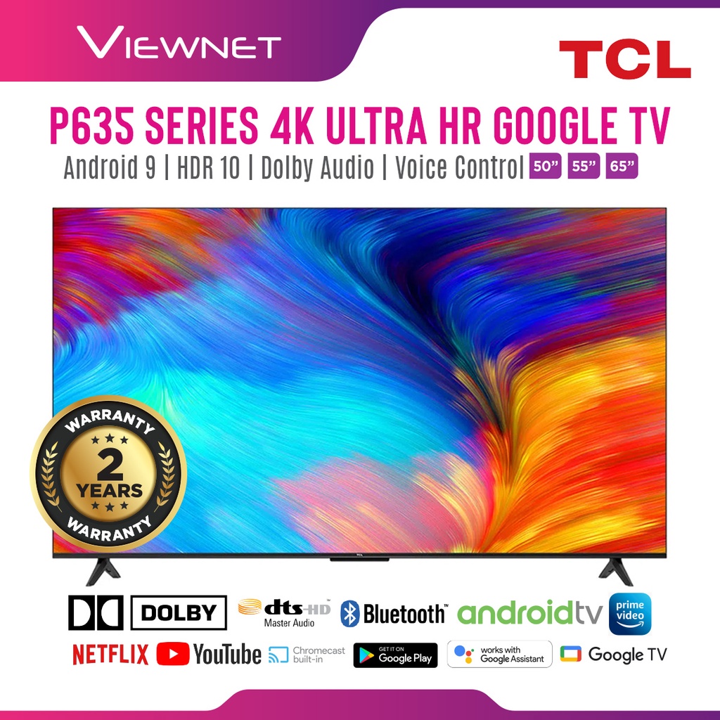 [2022 NEW] TCL P635 Series 4K UHD LED Google TV Remote Voice Control