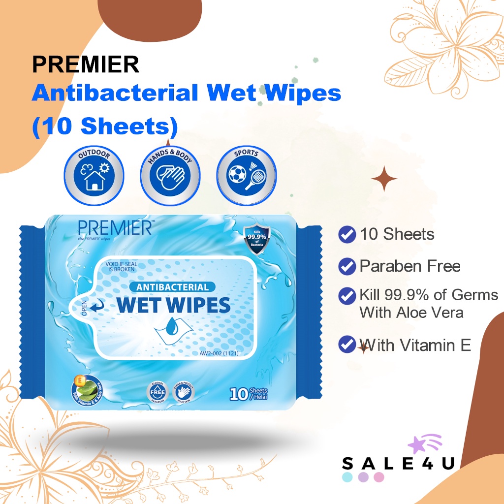 PREMIER Antibacterial Wet Wipes / Sanitizing Wipes Wet Tissue Tisu