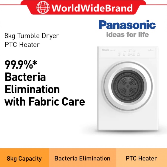 Panasonic Dryer (8KG) Fabric Care Tumble Dryer NH-E80JA1WMY