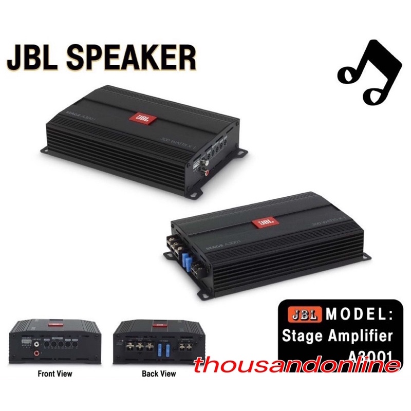 JBL STAGE A3001 CLASS D MONO AMPLIFIER 600 WATT PEAK POWER CAR AUDIO MONO BLOCK AMP MONOBLOCK