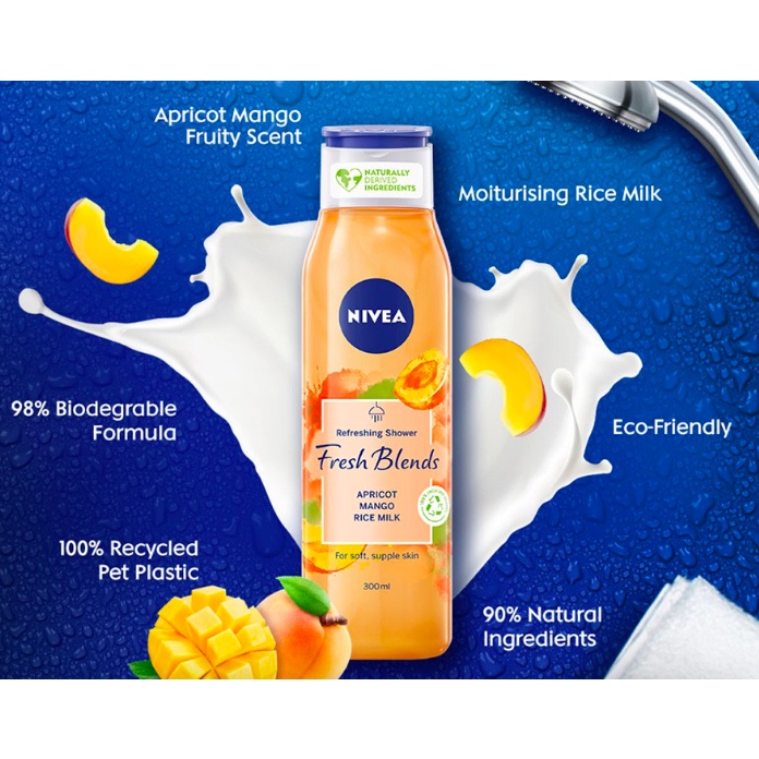 Nivea Fresh Blend Refreshing Shower Gel Apricot Mango 300ml Shopee Malaysia