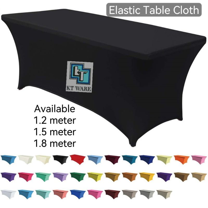 KT WARE Full Elastic Banquet Table Cloth Cover Colorful Stretch Event