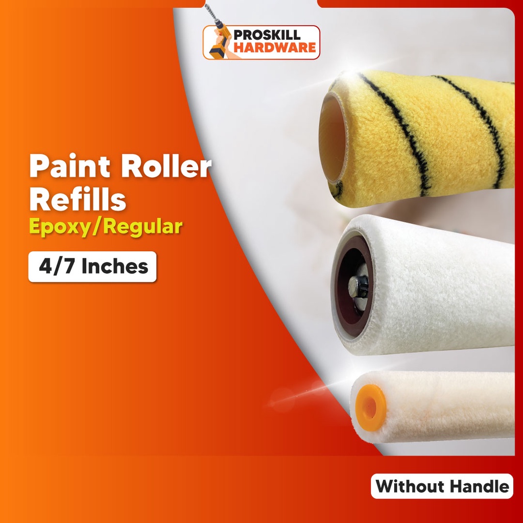 PROSKILL HARDWARE Regular Epoxy Paint Roller Refills 4/7 Inch Fiber