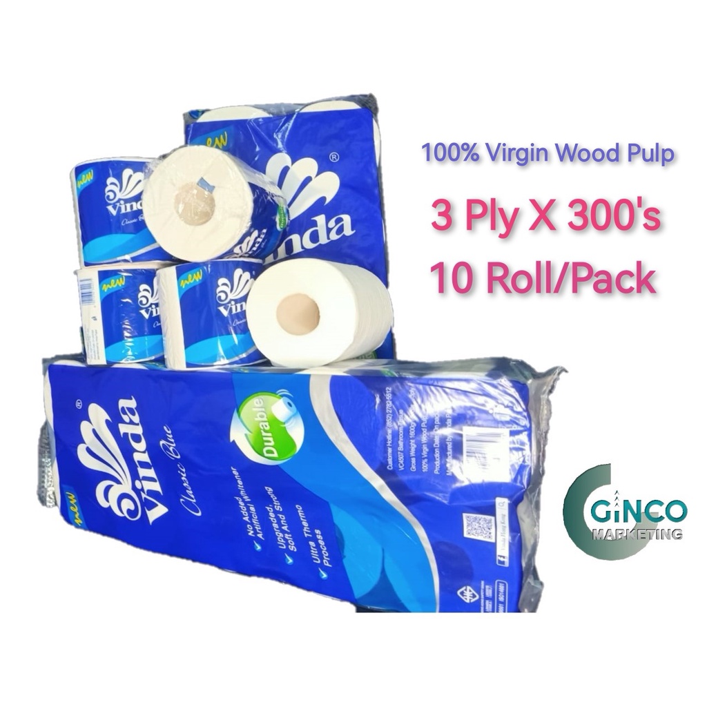 VINDA Toilet Roll Tissue Paper / Bathroom Tissue 3 Ply (10 Roll X 300's) [1 Pack] Shopee Malaysia