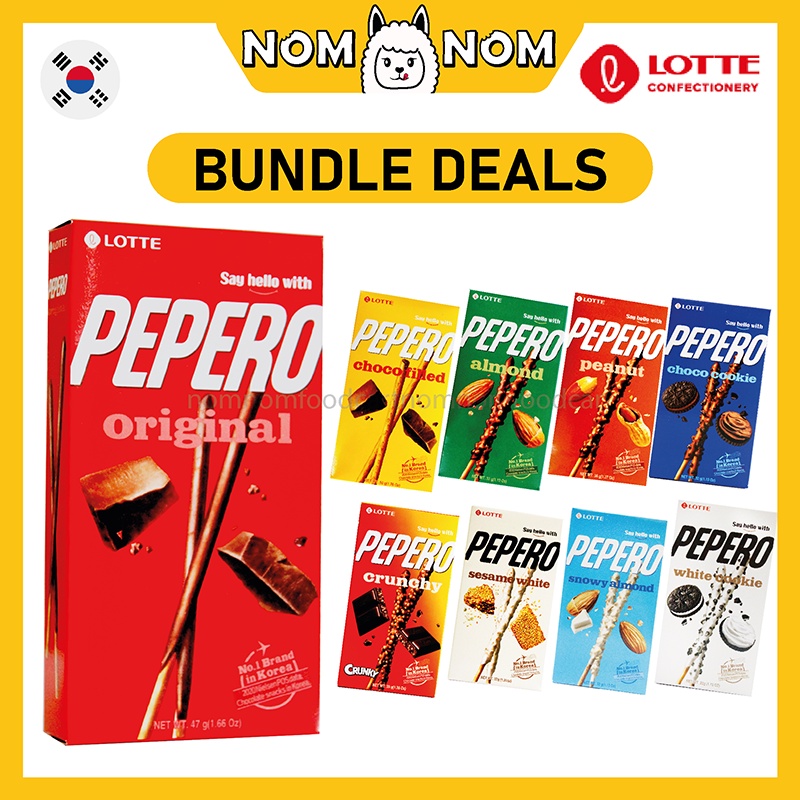 [bundle] Korea Lotte Pepero Biscuit Stick Combo 32g~50g X4 Packs