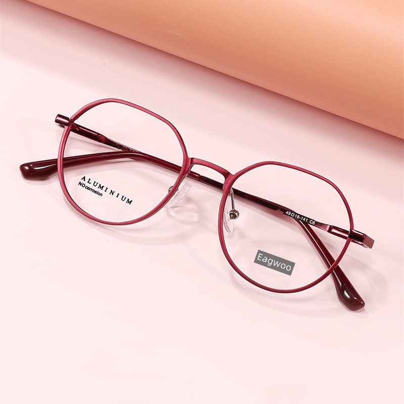 Aluminum Eyeglasses Full Rim Optical Round Vintage Nerd Frame