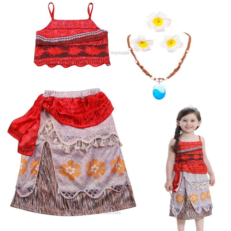 Baby Moana Dress for Kids Outfit Girls Vaiana Fancy Dress Up Clothes ...