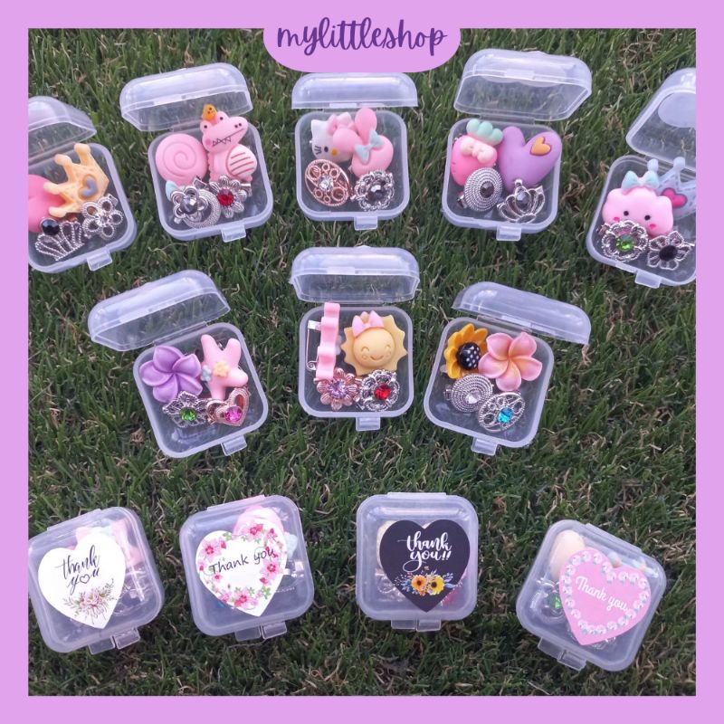 READYSTOCK borong freegift mini box 1 set 4pcs brooch cute resin & brooch kerongsang freegift customer hadiah pelanggan