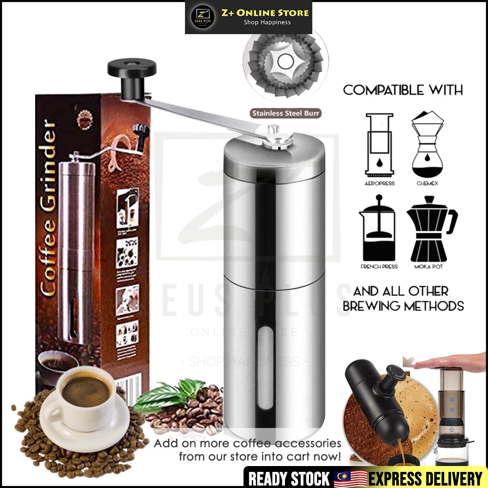 ZPLUS SUS304 Stainless Steel Coffee Bean Grinder Manual Coffee Drip Mill Hand Grinder Burr Grinder