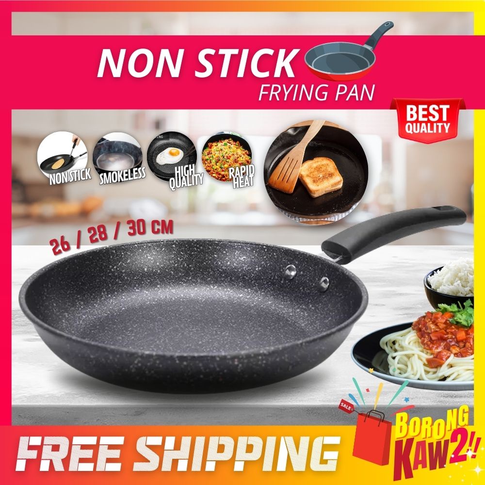 BKK 26 / 28 / 30 cm Non-Stick Frying Pan Frying Wok Pan Kuali Leper ...