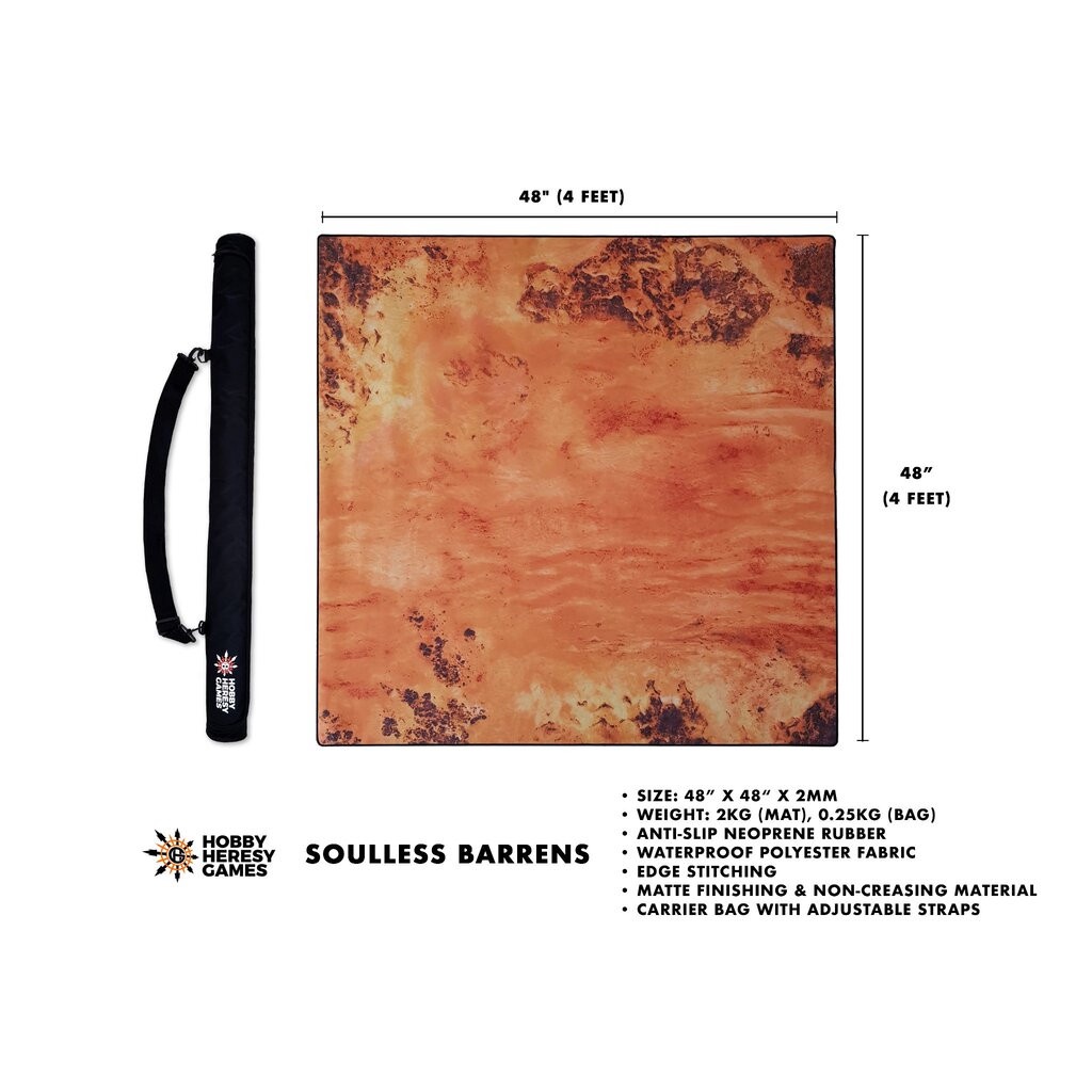 Hobby Heresy Games Table Top Gaming Mat Battlemats 60"x44" 48"x48