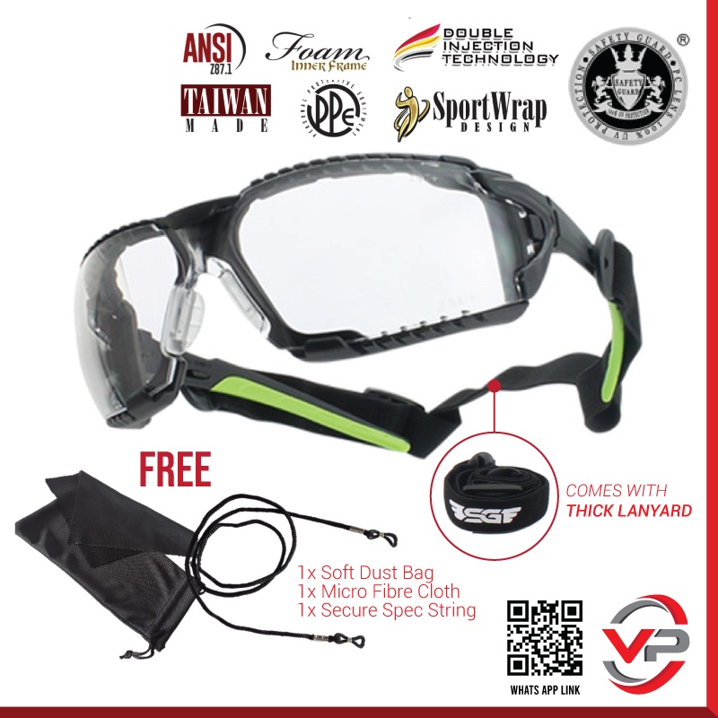 SAFETY GUARD SIRIM S219 GLASSES ANTI-SWEAT S-219 SAFETY ANSI Z87 UV TINTED SPORTS CYCLING CERMIN MATA KERJA WORK GOGGLE