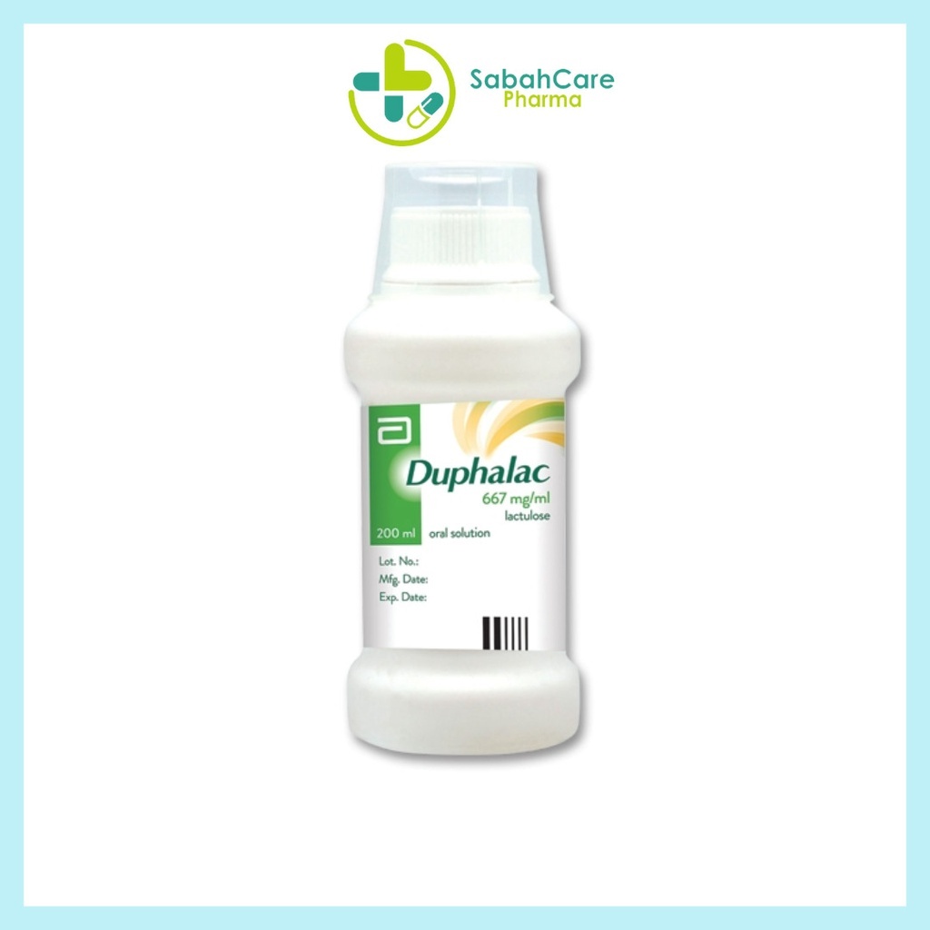 SABAHCARE ABBOTT DUPHALAC SYRUP 200ML (LACTULOSE) EXP DATE05/23