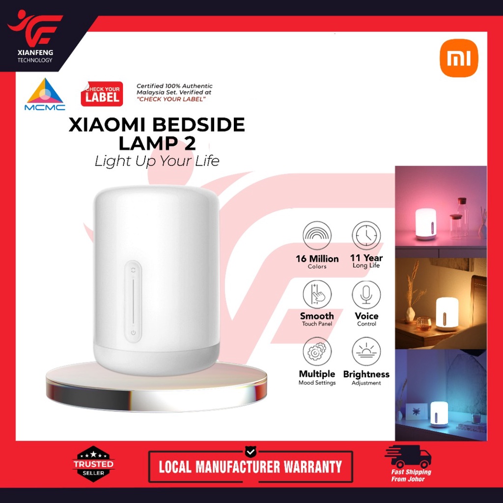 XIAOMI BEDSIDE LAMP 2 (6 MONTH WARRANTY BY XIAOMI MALAYSIA) Shopee