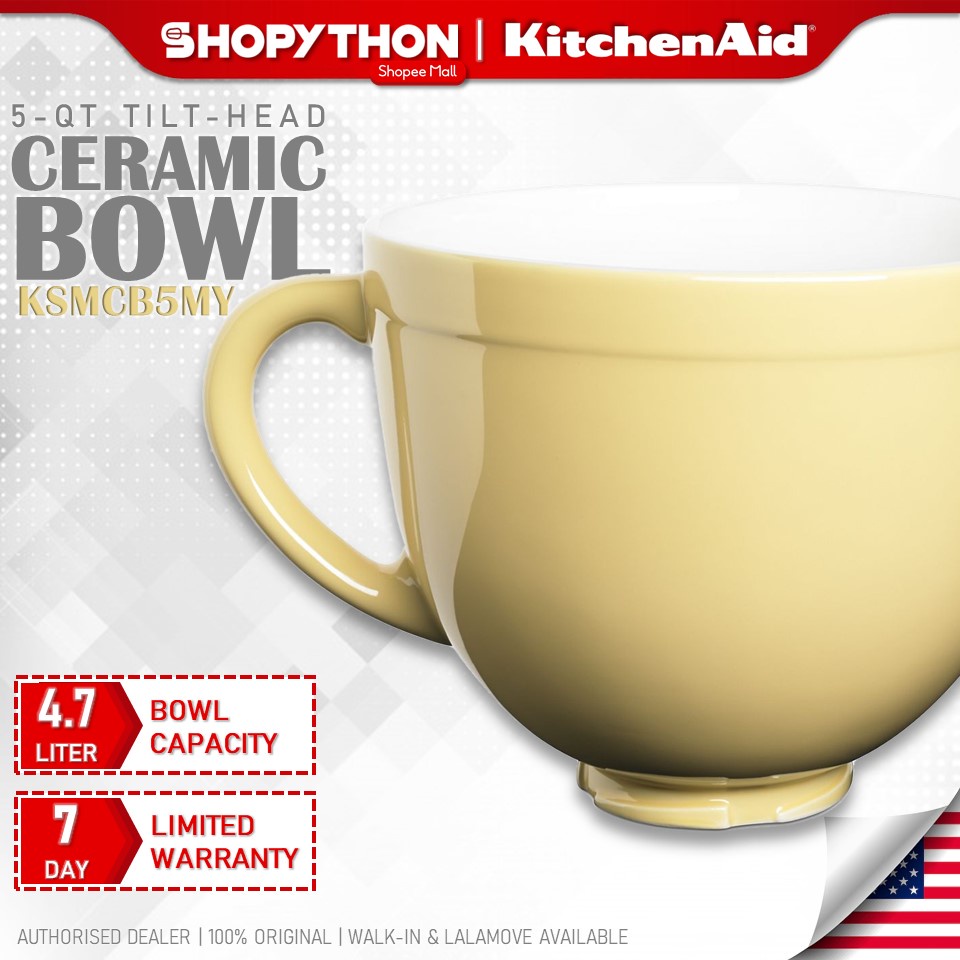 KITCHENAID 5Quart Ceramic Bowl KSMCB5MY Majestic Yellow (4.7L