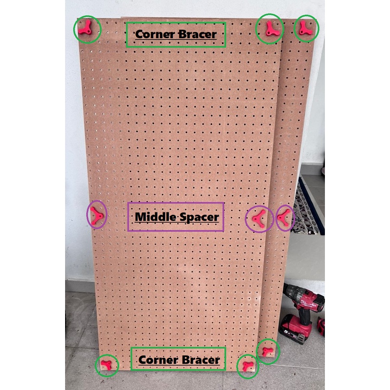 Pegboard wall mounted spacer Shopee Malaysia