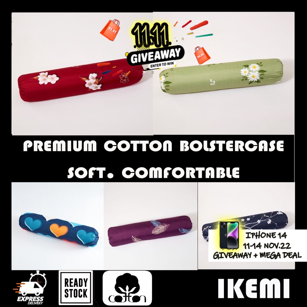 12 100 cotton Bolstercase Free shipping / Sarung bantal gulung / Bolster case/Premium Cotton