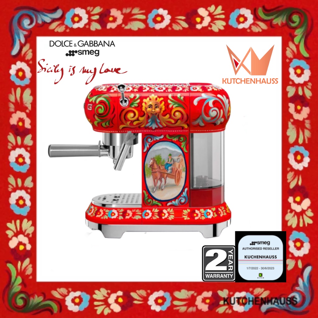 SMEG Dolce & Gabbana Espresso Coffee Machine ECF01DGUK / SMEG D&G Mesin Espresso Kopi EFC 01