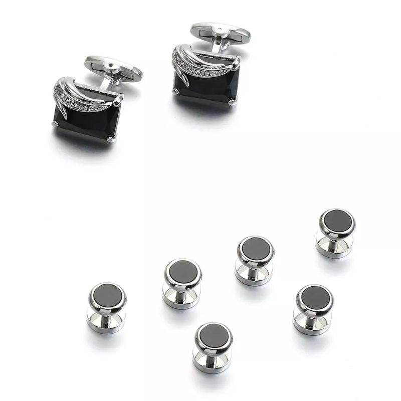 High Quality 8PCS Set Luxury Gemelos Button Trendy Tuxedo Stud Cufflinks