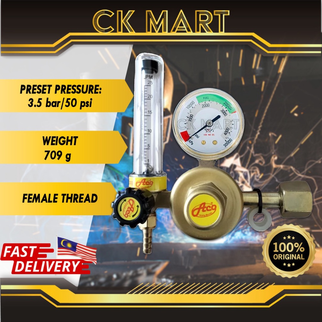 ACO CO2 Gas Mig Flow Meter / Welding Weld / Flowmeter MIG Regulator
