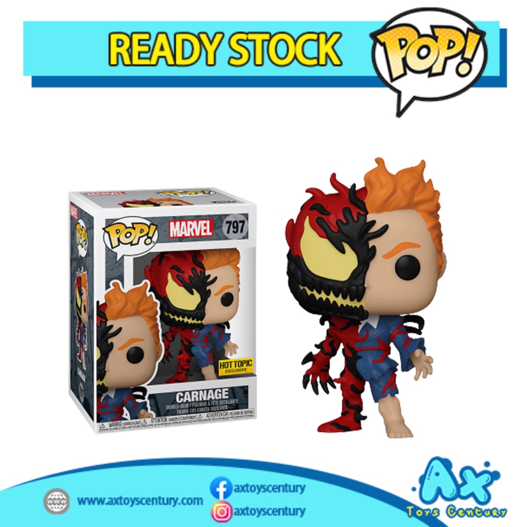 Funko Pop! Marvel : Spider Man - Carnage #797 Hot Topic Exclusive 100% Genuine