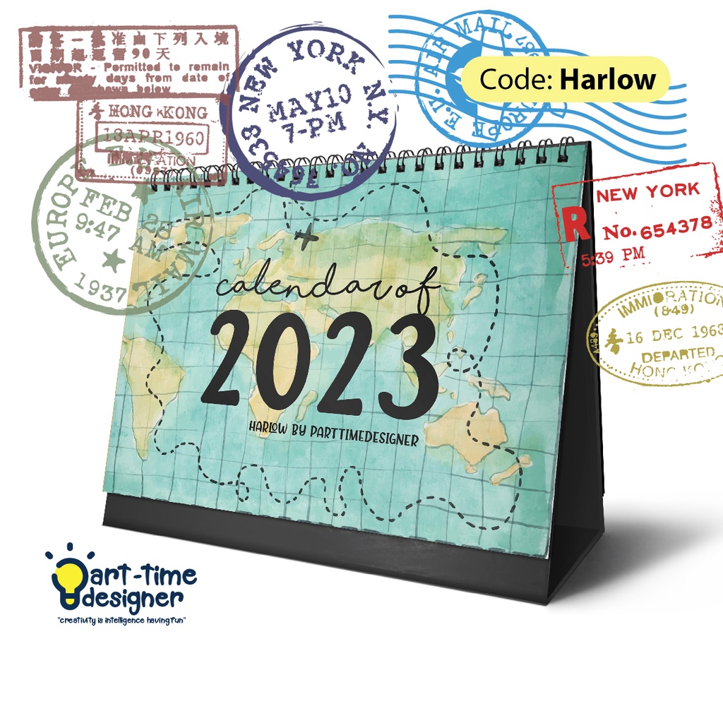 Harlow Calendar 2023 Traveling Calendar Funny Aesthetic Shopee Malaysia