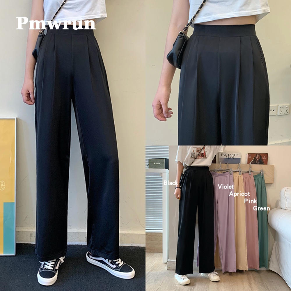 Pmwrun Casual Pants Women's Loose Drooping Pants High Waist Straight ...