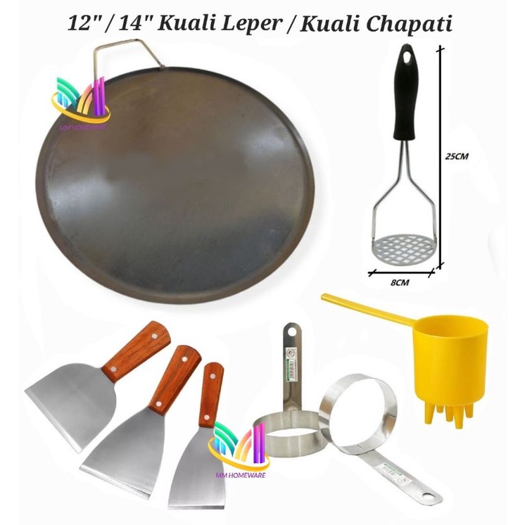 12" , 14" , Kuali Leper | Kuali Chapati | Kuali Burger | Round Flat Hot Plate | Roti Canai / Roti Jonh | Roti Jala