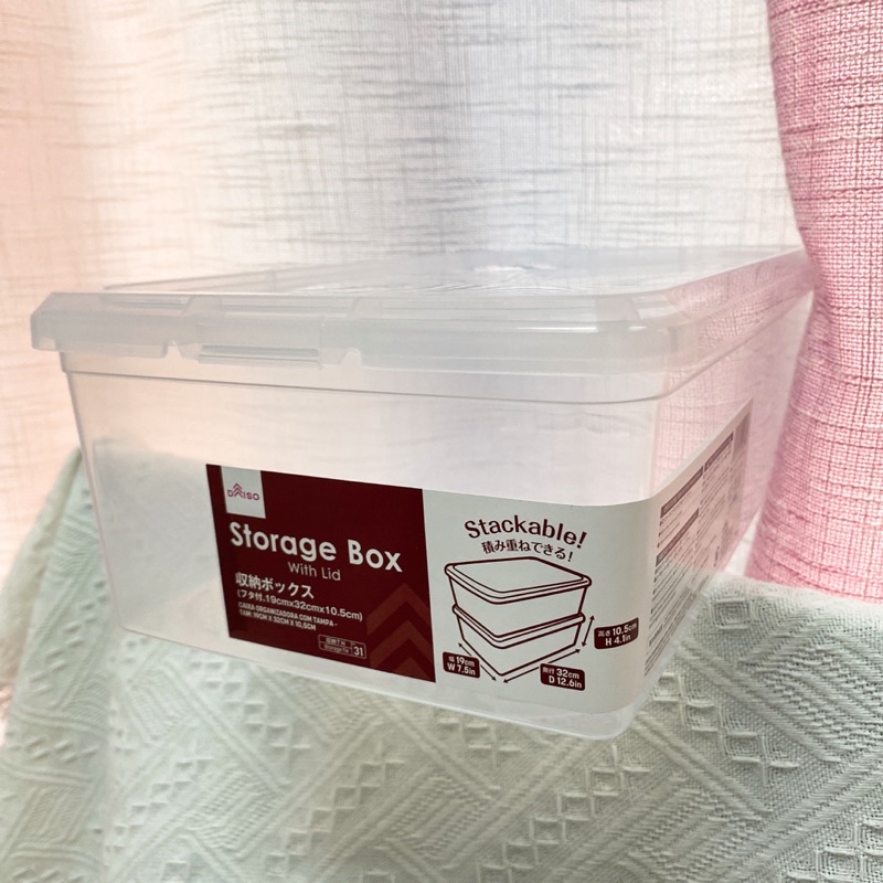 Daiso Shoes Box Storage Box With Lid Transparent Clear Box Multi