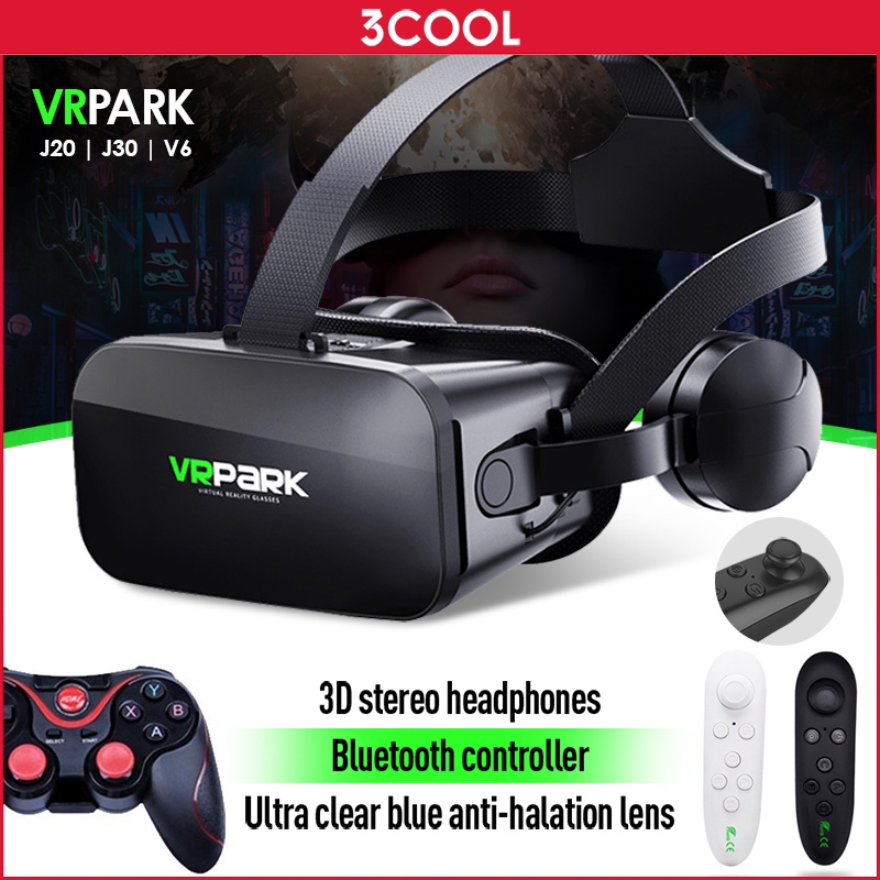 100% original NewVRPARK (J20 J30 V6) vr gift box + glasses + gaming headset + smart screen + Bluetooth wireless controller mobile phone + game controller integrated virtual reality