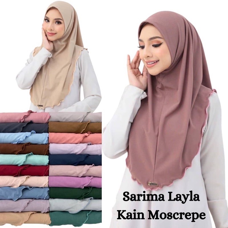 TUDUNG SARUNG PLAIN LAYLA SOFT AWNING LIPAT | Laila SAIZ M HARGA MURAH/ INSTANT LAYLA MOSSCREPE TAG Mungkin berbeza
