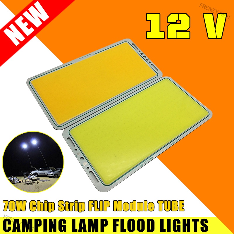 DC 12V COB LED Panel Light 70W Chip Strip FLIP Module TUBE Camping Lamp Flood lights FRENZY Mart