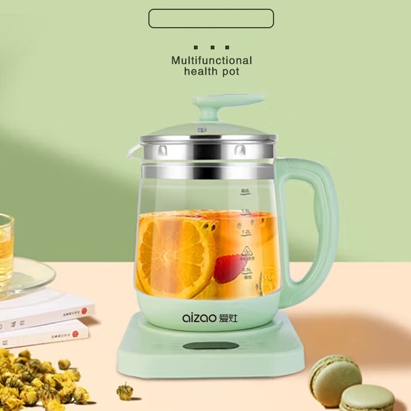 Multifunction health-pot 1.8L Glass Healthy Pot 12 FUNCTIONS Electric Kettle Kitchen Soup【Malaysian plug】養生壺 1.8L养生壶全自动健康锅家用烧水壶 泡茶煮水壶