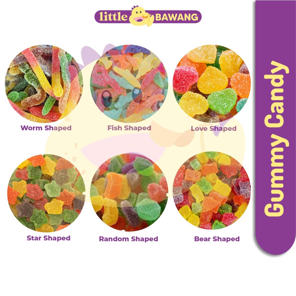 Gummy Jelly Sweets Candy Sour Gummy Worm Shaped Mix Pastilles Jelly