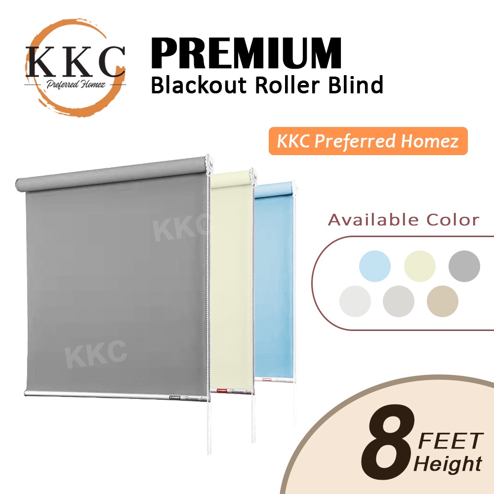 KKC Korean 100 Blackout Premium Roller Blinds **8ft Height/Blackout