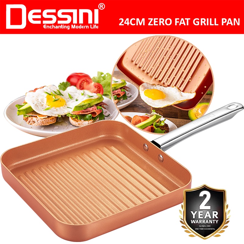 dessini-italy-zero-fat-24cm-grill-steak-frying-pan-die-cast-aluminium