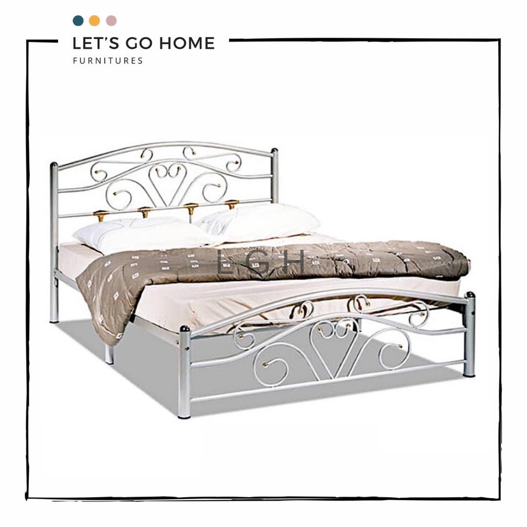 Modern Metal Queen Bed Frame | Katil Besi Modern Queen Size | Metal Bed ...