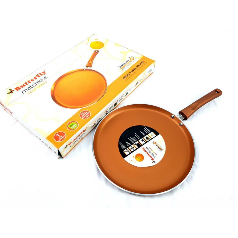 Butterfly Omni Tawa Non Stick Coating Gold Series Induction Base & LPG Stove G173811 Shopee