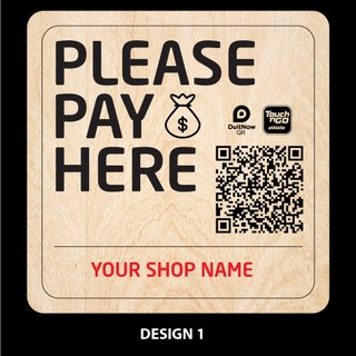 Please Pay Here Signage Cashier Bayar Di Sini eWallet QR CODE Duit Now ...
