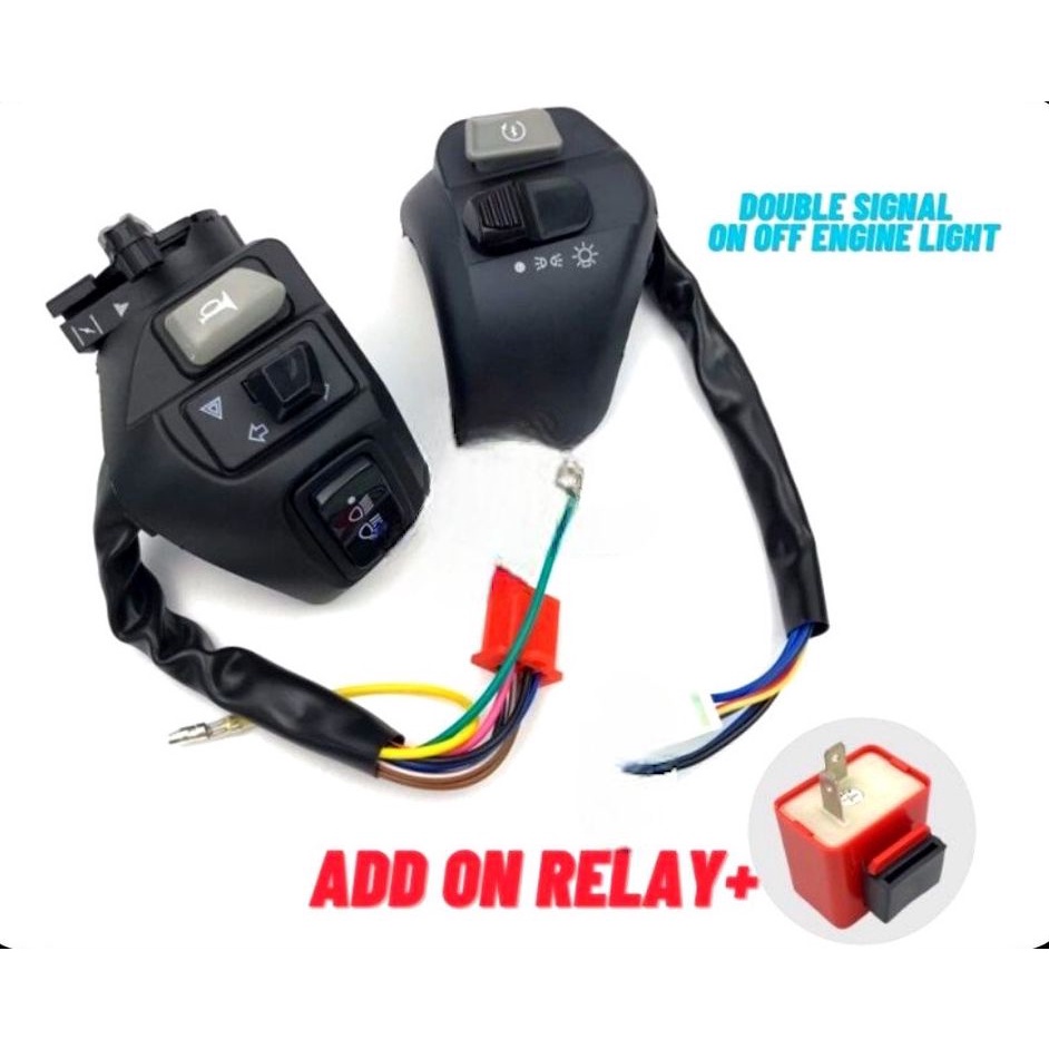 YAMAHA HANDLE SWITCH LH RH DOUBLE SIGNAL ON/OFF HI LOW SUIS+RELAY LC135 ...
