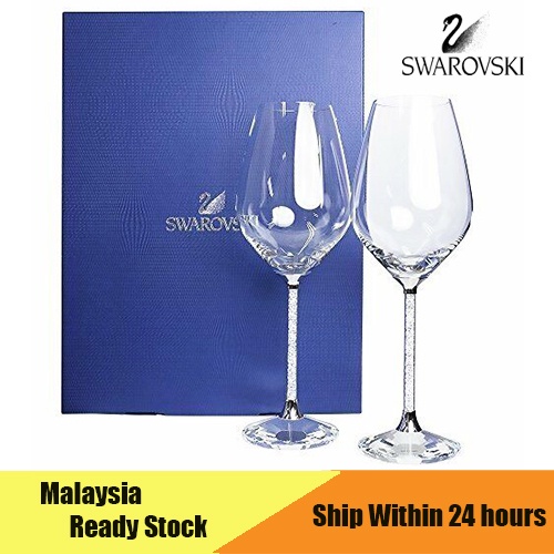 [ 2PCS ] Swarovski Crystal Diamond Red Wine Glass Set Household Wine Glass Champagne Glass Goblet Luxury Wine